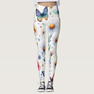 Leggings Papillons et marguerites