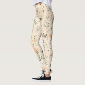 Leggings Papillons Floraux de Pêche (Gauche)