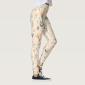 Leggings Papillons Floraux de Pêche (Droite)