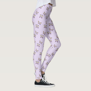 Leggings Papillons jaunes violets Legnes de lavande papillo