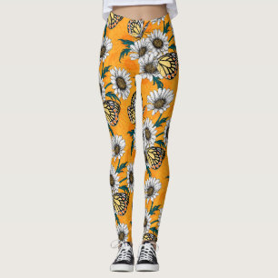 Leggings Papillons Jézabel et fleurs marguerites