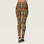 Leggings Papillons, marron, turquoise et corail (Dos)
