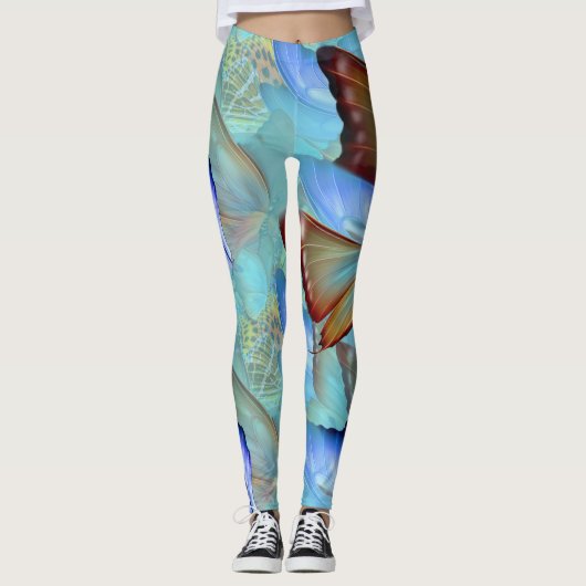 Leggings Papillons mobiles Abstraits (Devant)