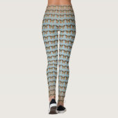 Leggings Papillons Monarque orange Brown sur bleu clair (Dos)