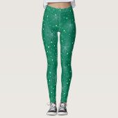 Leggings Papillons Motif Arrière - plan vert (Devant)