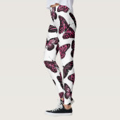 Leggings Papillons noir rose Fille Motif d'aquarelle (Gauche)