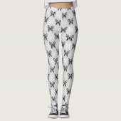 Leggings Papillons noirs et blancs (Devant)