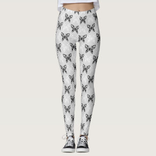 Leggings Papillons noirs et blancs