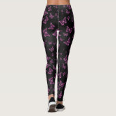 Leggings Papillons Rose Chaud Brillant Glam (Dos)