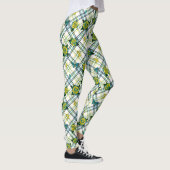 Leggings Papillons Rose de tatouage Turquoise jaune Plaid (Droite)