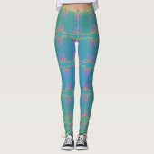 Leggings Papillons sur les eaux bleues (Devant)