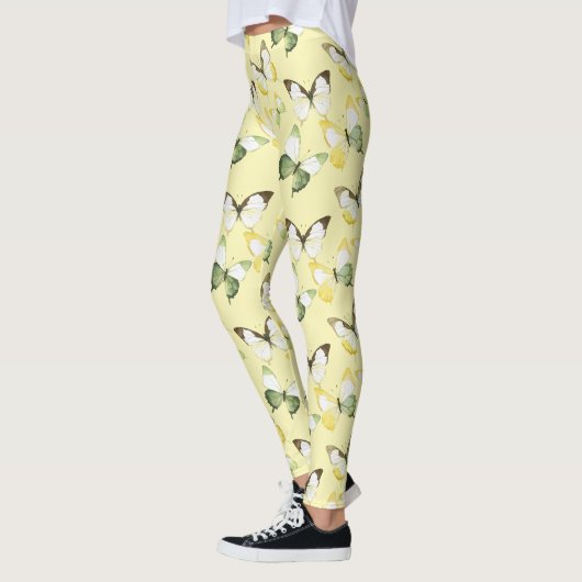 Leggings Papillons Vert Jaune (Gauche)