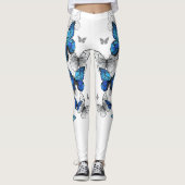 Leggings Papillons volants bleus Morpho (Devant)