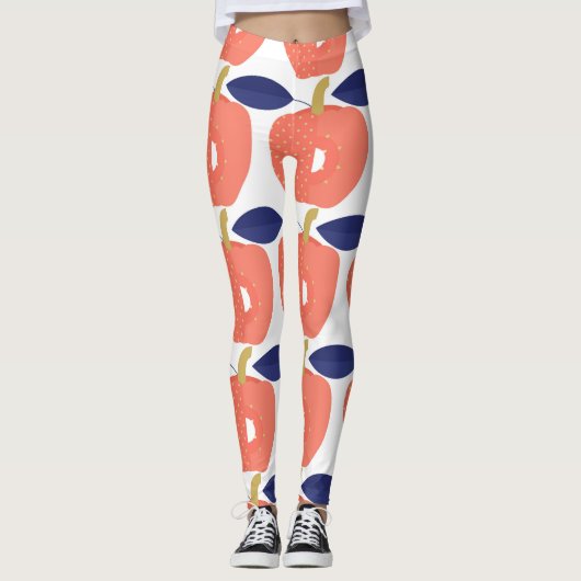 Leggings Paprika Rouge : Épices Inspirés Sans Couleur. (Devant)
