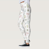 Leggings Pâques à motifs floraux mignons (Gauche)