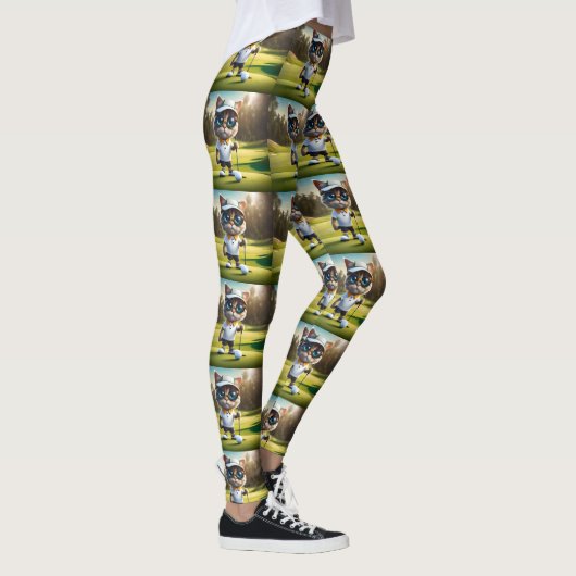 Leggings "Par tee Time : Le Cool Chat’s Golf Swing!" (Droite)