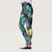 Leggings Paradis tropical de la flore au coucher du soleil (Gauche)
