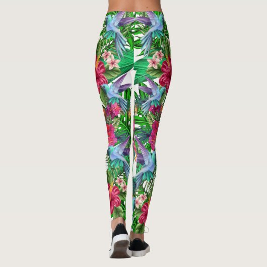 Leggings Paradis tropical Hummingbirds CBDOilPrincess Leg (Dos)