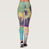 Leggings Paradis tropical : mer, hôtel, plage. (Dos)