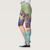 Leggings Paradis tropical : mer, hôtel, plage. (Gauche)