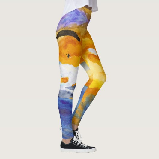 Leggings Parapentisme de coucher du soleil au-dessus de (Droite)