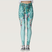 Leggings Parchemin floral victorien élégant rose violet tur (Devant)