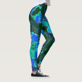 Leggings Parties Abstraites de pâturage vert et ciel bleu e (Droite)