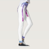 Leggings parties scintillant à goutte violet rose Nom perso (Droite)