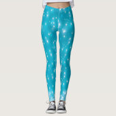 Leggings Parties scintillant Aqua Blue Sparkle Faux (Devant)