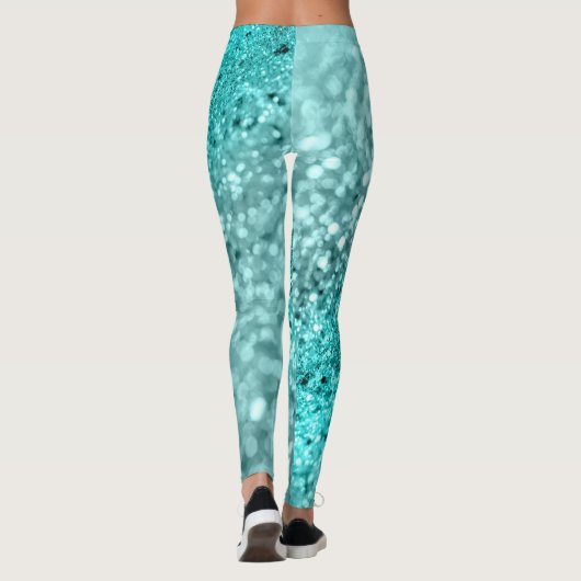 Leggings Parties scintillant Aqua Ocean Bokeh #1 (Parties s (Dos)
