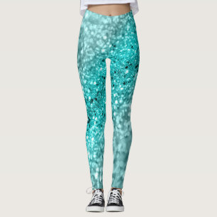 Leggings Parties scintillant Aqua Ocean Bokeh #1 (Parties s