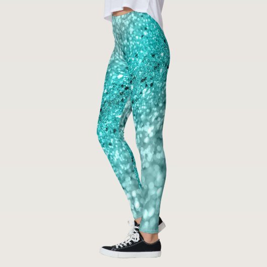 Leggings Parties scintillant Aqua Ocean Bokeh #1 (Parties s (Gauche)