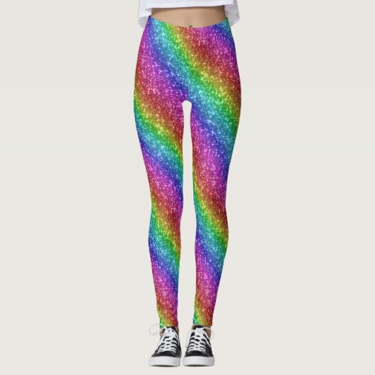Leggings Parties scintillant arc-en-ciel (Devant)
