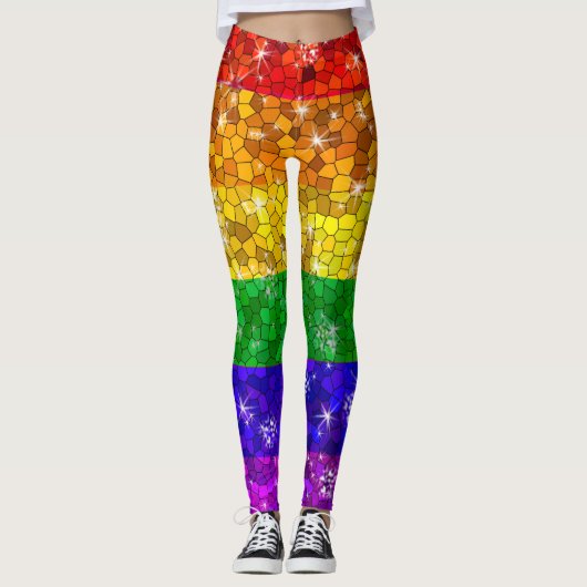 Leggings Parties scintillant Arc-en-ciel drapeau mariage Ga (Devant)