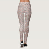 Leggings Parties scintillant Argent Pearl Coeurs Rose Rose (Dos)