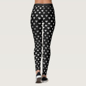 Leggings Parties scintillant Argent Petits Coeurs Noir Deli (Dos)