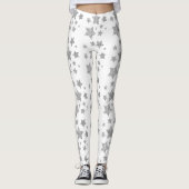Leggings Parties scintillant argent scintille Étoiles motif (Devant)