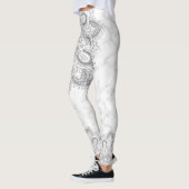 Leggings Parties scintillant argentée élégante marbre Manda (Gauche)