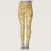 Leggings Parties scintillant Blanche Et Or Moderne (Devant)