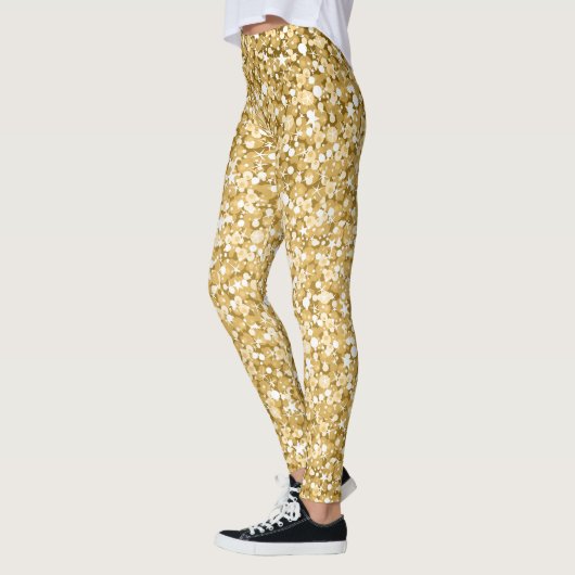 Leggings Parties scintillant Blanche Et Or Moderne (Gauche)