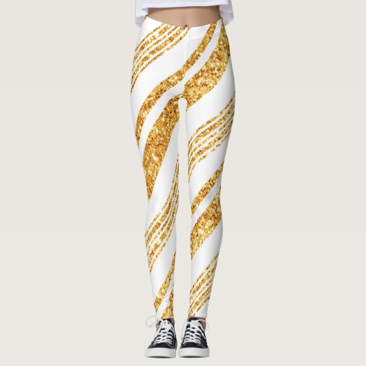 Leggings Parties scintillant blanche or Boho Collection de (Devant)