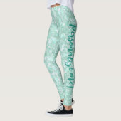 Leggings Parties scintillant bleu cristallisé doux Aqua TEX (Gauche)