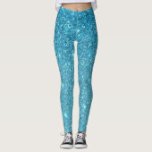 Leggings Parties scintillant bleu moderne éclaboussures Nom (Devant)