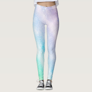 Leggings Parties scintillant bleu moderne violet Ombre Glam