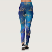Leggings parties scintillant bleu or mer créature mermaid d (Dos)