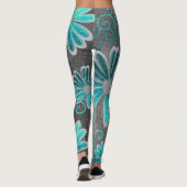 Leggings Parties scintillant bleu turquoise gris ombre (Dos)