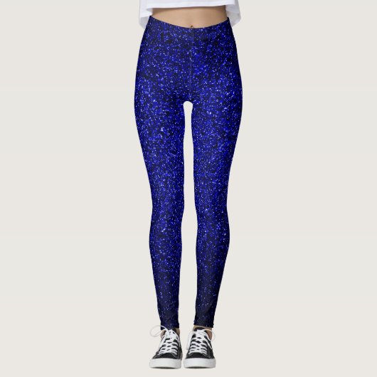 Leggings Parties scintillant bleue de la Marine (Devant)