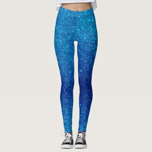 Leggings Parties scintillant bleue moderne jambes étincelan (Devant)