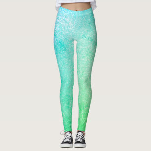 Leggings Parties scintillant Blue Green Ombre