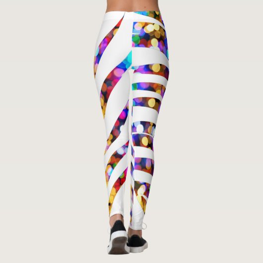 Leggings Parties scintillant Bokeh Palm Tree Leaf Motifs co (Dos)